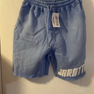 Jaratti Drawstring Shorts Light Blue Size XL Distressed Look NWT